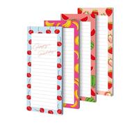 Bloc de notas con forro de frutas, paquete de 4 hojas de escritura, almohadillas portátiles con tema de frutas, prácticos suministros de papel de oficina, lindo bloc de notas con diseño brillante, jue