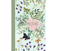 Bloc de notas - Cuaderno de escritura- Flores y mariposas - 100 páginas con flores para colorear y líneas para escribir: Como agenda, diario personal, ... detalles florales en su interior. Din A5