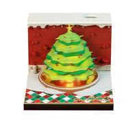 Bloc de notas de arte de tallado de papel 3D de Navidad con soporte para bolígrafo para decoración de Navidad, adorno de escritorio