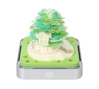Bloc de notas de calendario 2026, arte tallado en papel 3D, calendario de escritorio con luz, decoración creativa de escritorio para amigos, colegas (green tree house, 1pcs)