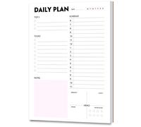 Bloc de notas diario - Agenda A5 con calendario, organizador, lista de tareas prioritarias, citas, notas, registro de comidas y consumo de agua.