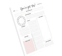 Bloc de notas diario con 60 hojas para entrenamiento, lectura, programación de comidas, planificación, libro de revisión, blocs de notas para lectores