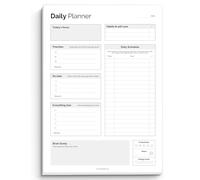 Bloc de notas diario para adultos neurodivergentes para TDAH, planificador diario de productividad y gestión de tareas para mantenerse organizado y enfocado, tamaño A4 mono