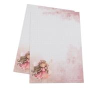 Bloc de notas DIN A5, 25 hojas, 2 unidades, papel de notas a cuadros, bloc de notas, bloc de notas, cariñosamente ilustrado, diseño de niña de hadas, escuela, oficina, vida cotidiana, oficina en casa