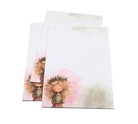 Bloc de notas DIN A5, 25 hojas, 2 unidades, papel de notas a cuadros, bloc de notas, bloc de notas, ilustrado, diseño de rana, escuela, oficina, vida cotidiana, oficina en casa, proyectos, bricolaje