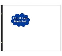 Bloc de notas grande de papel en blanco, bloc en blanco de 22 x 17 pulgadas, 50 hojas/100 páginas