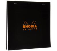 Bloc de notas grapado Rhodia Le Carre Head, 210 x 210 mm, rayado cuadrado, negro