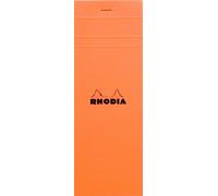 Clairefontaine ES Bloc de notas grapado y microperforado Rhodia, DIN A5, 14,8 x 21 cm, 150 hojas, 80 g, cuadrícula naranja, 4 unidades, color naranja 7,4 x 12 cm