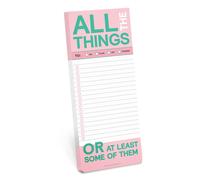 Bloc de notas Knock Knock 1-Count All The Things Make-a-List - Bloc de notas para listas de compras y tareas pendientes de 3,5 x 9 pulgadas