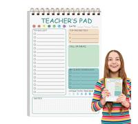 Bloc de notas para profesores, cuaderno para profesores, 50 hojas, notas de escritura de 5.8 x 8.3 pulgadas, planificador diario imprescindible para escuela, hogar, oficina