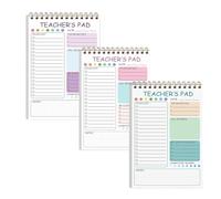 Bloc de notas para profesores, listas de tareas, encuadernación de doble bobina, 50 hojas, planificador diario, organizador de notas para profesores de aula y primaria, 8.27 x 5.79 x 0.59 pulgadas
