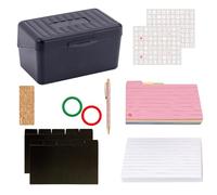 Bloc de notas portátil de 200 hojas con 150 hojas de tarjetas de notas para la escuela, incluyendo estuche Stoarge, carpeta divisora, caja de tarjetas de recetas