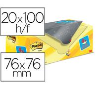 Bloc de Notas Post-It Super Sticky Amarillo Canario 76X76 mm (20 Uds) +4 Gratis
