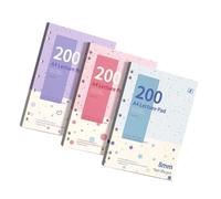 Bloc de notas rayado con 200 páginas, luz azul claro | Amplia zona de escritura y agujeros perforados para el aula, estudio, registros de trabajo, tareas diarias