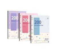 Bloc de notas rayado con 200 páginas, luz azul claro | Espaciosa área de escritura y agujeros perforados para las tareas diarias en el aula