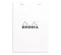 Bloc de notas Rhodia n. 16, A5, cuadriculado, blanco, 6"" x 8 1/4"" (16201C)