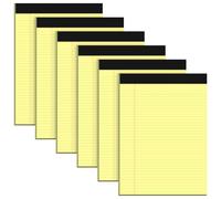 Bloc de notas tamaño A4, 6 unidades de papel rayado, tamaño A4, papel amarillo, con rayas estrechas, 30 hojas por bloc rayado para escuela, hogar, oficina