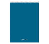 Bloc de notas TOPS Docket con encuadernaci n de alambre, 21,5 x 29,5 cm, tapa azul resistente, reverso extrafuerte, papel blanco, tama o carta, 7