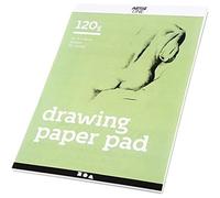 Bloc de papel de dibujo A4, 21 x 30 cm, 120 g, blanco, 30 hojas A4 21x30