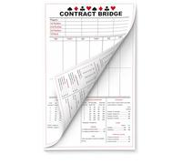 Bloc de puntuación de puente de contrato, 5.5 x 8.5 pulgadas, impresión de papel de doble cara, 50 hojas por libro, 100 páginas utilizables cada una, para jugar en casa y club (1)