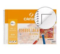Bloc dibujo basik din a4+ espiral 23 x 32.5 cm -20 hojas microperforado -2 taladros -con recuadro