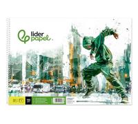 Bloc dibujo liderpapel artistico urban espiral 230x325mm 20 hojas 130g/m2 sin recuadro perforado.