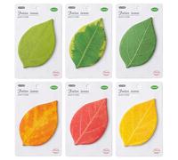 Bloc en forma de hojas - notas adhesivas decorativas sobre el tema del bosque, diseño de recordatorio de marcador de página, dimensiones de 100 mm de longitud + 63 mm de ancho, calidad de papel