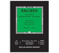 Arches Bloc Aquarelle 23x31 12 hojas 300 g 100% Fino Blanco natural