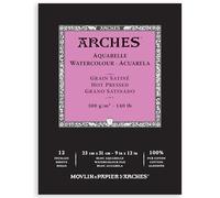 Arches Bloc Enc Aquarelle 23x31 12H 100% Satin 300 g Blanco natural