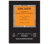 Arches Bloc de acuarela encuadernado 26 x 36 cm 12 hojas 300 g/m² Blanco natural
