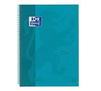 Oxford cuaderno Europeanbook 1 touch, microperforado, tapa extradura, espiral, a4+, cuadrícula 5x5, color aqua