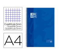 Bloc Espiral Oxford Tapa Extradura Microperforado Din A4 80 Hojas Cuadros 5Mm Color Azul