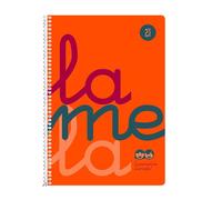 Bloc Lamela 1/4 fluor PP 80 hojas Cuadrícula 2,5 90g, Colores surtidos, pack de 5