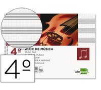 Bloc musica liderpapel combi pentagrama cuadriculado 2,5mm cuarto 20 hojas 100g/m2 - BM07