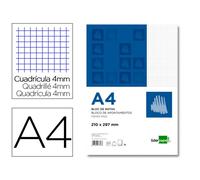 Bloc notas liderpapel cuadro 4mm a4 80 hojas 60g/m2 perforado