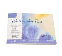 Bloc Papel para Pintura de Acuarela, 30 Hojas de Grano Medio, Hecho de Algodón Puro Excelente Absorción para Diversas Técnicas Artísticas para Pintura Al Aire Libre Viajes