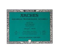 Bloc para acuarelas de Arches, madera, color blanco, madera, weiß, 31 x 23cm - 10 Blatt