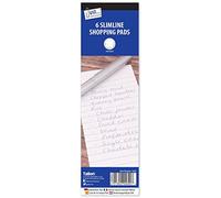 Bloc para compras Just-Stationery, 75 x 210 mm, papel forrado, (paquete de 6)
