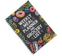 Bloc para notas de planificación de comidas, 100 páginas encuadernado con agenda semanal de los programas | Libro planificador de comidas con listas para la compra - Para mamá, casa, oficina, escuela