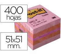Post-It 2051-P Notas adhesivas en minicubo, Color Amarillo/Naranja/Rojo, 51 x 51 mm