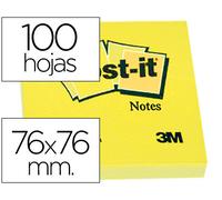 Bloc de notas adhesivas amarillo Post-it 76x76mm
