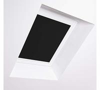 Bloc Skylight Blind C2A para Ventanas de Techo Dakstra, Negro Opaco, Marco de Aluminio Blanco