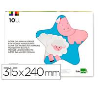 BLOC TRABAJOS MANUALES LIDERPAPEL GOMA EVA 240X315MM 10 HOJAS COLORES SURTIDOS