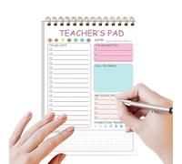 Blocas de notas para maestros, Pads de notas de maestros | Motorería de la maestra 50 hojas,5.8 x 8.3 pulgadas Organizador de escritura de notas lindo, planificador diario de enlace de bobina doble pa