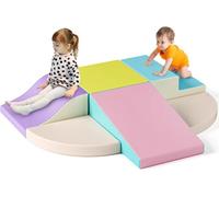 Blocchi da costruzione in schiuma per Bambini, blocchi di arrampicata per interni, blocchi da costruzione morbidi giganti, Blocchi e mattoncini da costruzione (Color macarrón - 6)