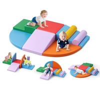Blocchi da costruzione in schiuma per Bambini, blocchi di arrampicata per interni, blocchi da costruzione morbidi giganti, Blocchi e mattoncini da costruzione (8 Piezas de Cuero de Colores)