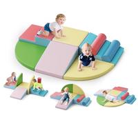Blocchi da costruzione in schiuma per Bambini, blocchi di arrampicata per interni, blocchi da costruzione morbidi giganti, Blocchi e mattoncini da costruzione (8 Piezas de Cuero macarrón)