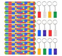 Blocchi Di Costruzione Bomboniere Per Feste, Set Di Accessori Per Feste Di Compleanno Per Bambini, 12 Braccialetti Da Schiaffo Per Bambini,12 Portachiavi,para Bomboniere Compleanno 7 8 9 10 11 Años