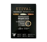 BLOCCO CARTA PER ACQUERELLO "ETIVAL" 300 GR GRANA FINE A3 COLORE NERO
