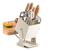 Blocco Coltelli Cucina - 24,5x16x12cm Portacoltelli 9 Fori Acciaio | Rastrelliera Posate Ispessita Rotazione 30° | Organizzatore Contenitore Per Coltelli Da Cucina Sul Piano Di Lavoro